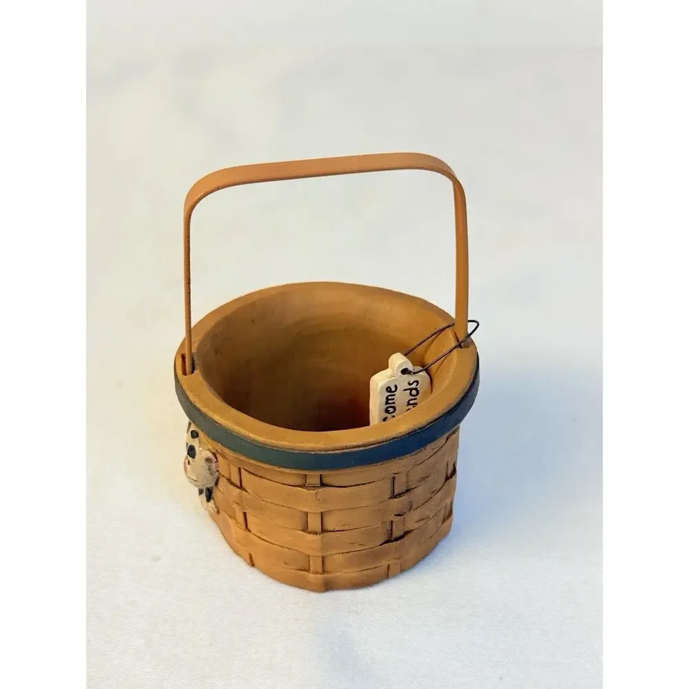 Blossom Bucket Suzi 08 Cat Basket Folk Art Farm Decor